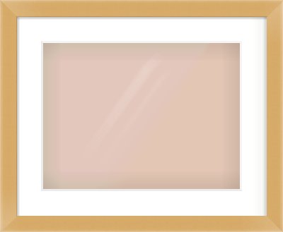 Matte Gold Flat Frame for 406 × 305mm artwork, with Smooth White Single Mount