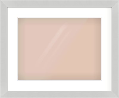 Matte Silver Flat Frame for 406 × 305mm artwork, with Smooth White Single Mount