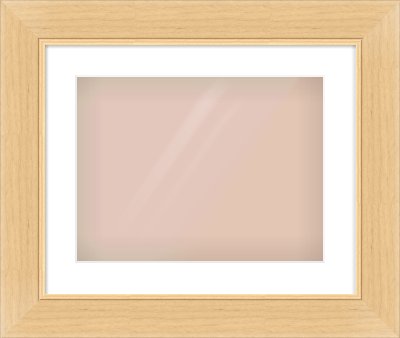 Natural Wood Flat Frame for 406 × 305mm artwork, with Smooth White Single Mount