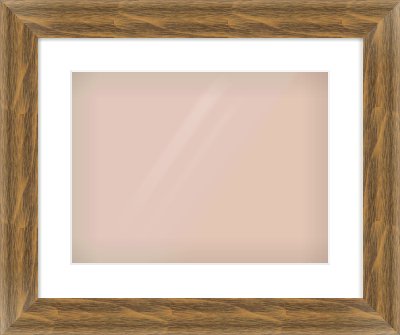 Characteristic Brown Flat Frame for 406 × 305mm artwork, with Smooth White Single Mount