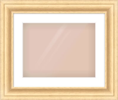 Natural Wood Scoop Frame for 406 × 305mm artwork, with Smooth White Single Mount