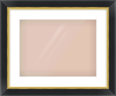 Black/Gold Reverse Frame for 406 × 305mm artwork, with Smooth White Single Mount
