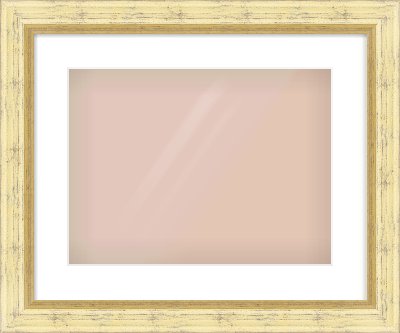 Gold Reverse Frame for 406 × 305mm artwork, with Smooth White Single Mount