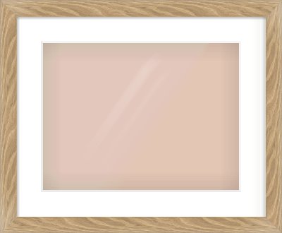 Oak Veneer Flat Frame for 406 × 305mm artwork, with Smooth White Single Mount