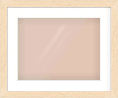 Natural wood Flat Frame for 406 × 305mm artwork, with Smooth White Single Mount