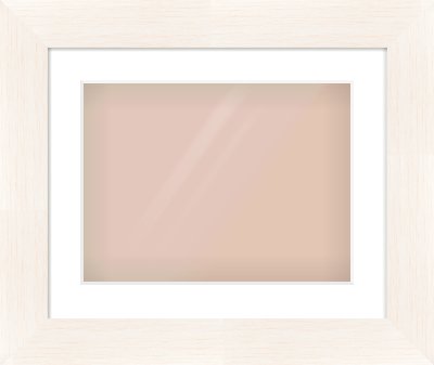 Ivory Driftwood Flat Frame for 406 × 305mm artwork, with Smooth White Single Mount