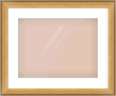 Gold Scoop Frame for 406 × 305mm artwork, with Smooth White Single Mount