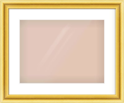 Gold Cushion Frame for 406 × 305mm artwork, with Smooth White Single Mount