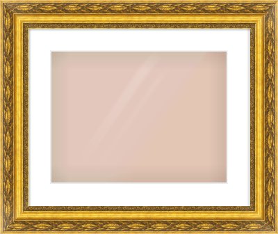 Gold Spoon Frame for 406 × 305mm artwork, with Smooth White Single Mount