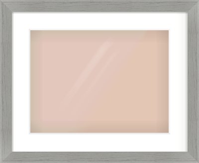Pale Grey Flat Frame for 406 × 305mm artwork, with Smooth White Single Mount