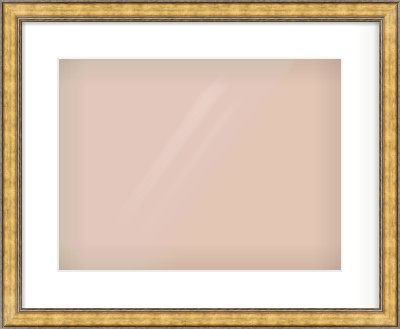 Gold Spoon Frame for 406 × 305mm artwork, with Smooth White Single Mount