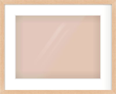 Light Oak Veneer Flat Frame for 406 × 305mm artwork, with Smooth White Single Mount