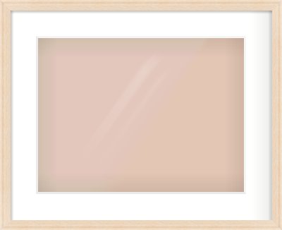 Natural Wood Flat Frame for 406 × 305mm artwork, with Smooth White Single Mount