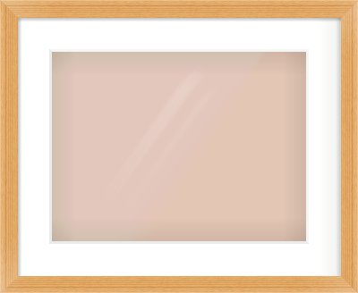 Oak Veneer Flat Frame for 406 × 305mm artwork, with Smooth White Single Mount