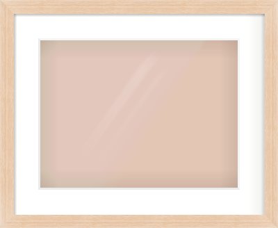 Light Oak Veneer Flat Frame for 406 × 305mm artwork, with Smooth White Single Mount