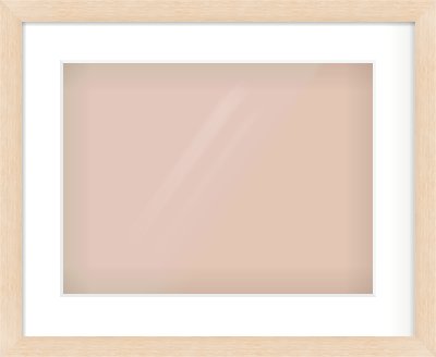 Natural Wood Flat Frame for 406 × 305mm artwork, with Smooth White Single Mount