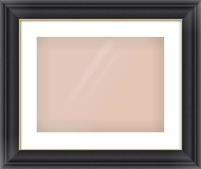 Black/Gold Scoop Frame for 406 × 305mm artwork, with Smooth White Single Mount