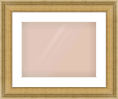 Gold Scoop Frame for 406 × 305mm artwork, with Smooth White Single Mount