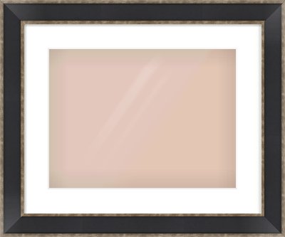 Black & Champagne Silver Bevel Frame for 406 × 305mm artwork, with Smooth White Single Mount