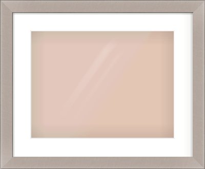 Brushed Silver & Black Sided Flat Frame for 406 × 305mm artwork, with Smooth White Single Mount