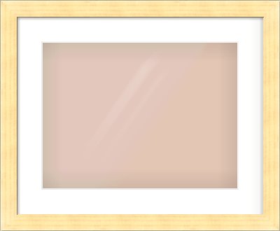 Gold Face, Black Sides Flat Frame for 406 × 305mm artwork, with Smooth White Single Mount