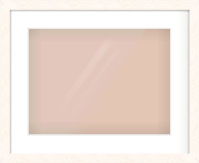 Ivory Flat Frame for 406 × 305mm artwork, with Smooth White Single Mount