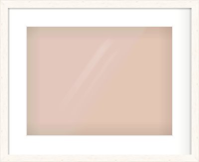 Ivory Flat Frame for 406 × 305mm artwork, with Smooth White Single Mount