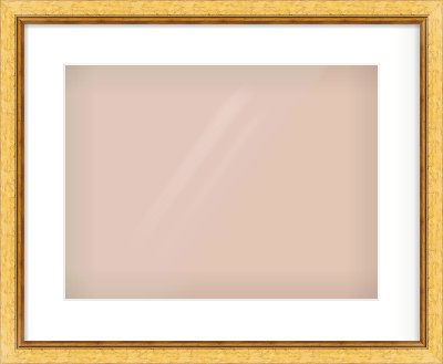 Gold Leaf Flat Frame for 406 × 305mm artwork, with Smooth White Single Mount