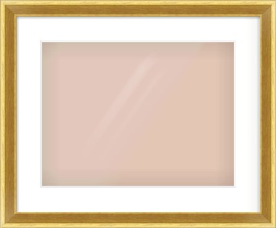 Gold Cushion Frame for 406 × 305mm artwork, with Smooth White Single Mount