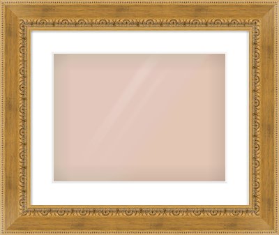 Gold Reverse Frame for 406 × 305mm artwork, with Smooth White Single Mount