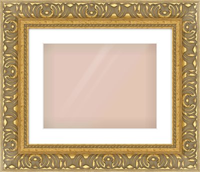 Gold Reverse Frame for 406 × 305mm artwork, with Smooth White Single Mount