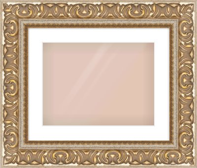 Silver / Gold Reverse Frame for 406 × 305mm artwork, with Smooth White Single Mount