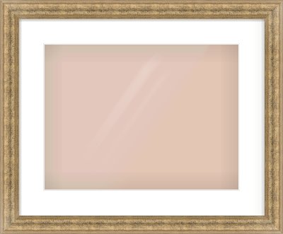 Distressed Gold Dome Frame for 406 × 305mm artwork, with Smooth White Single Mount