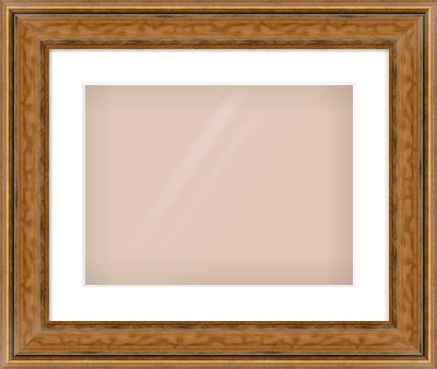 Gold Scoop Frame for 406 × 305mm artwork, with Smooth White Single Mount