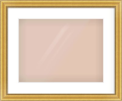 Gold Spoon Frame for 406 × 305mm artwork, with Smooth White Single Mount