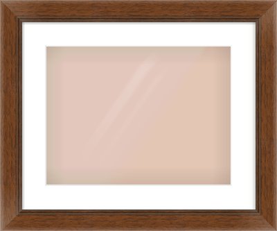 Brown Flat Frame for 406 × 305mm artwork, with Smooth White Single Mount