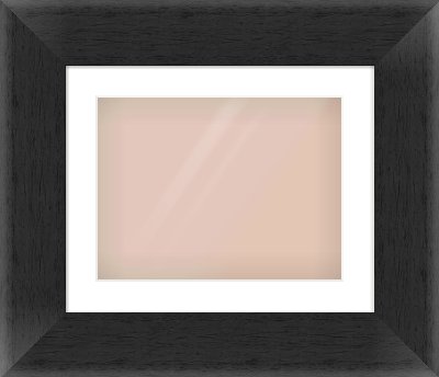 Black Flat Frame for 406 × 305mm artwork, with Smooth White Single Mount
