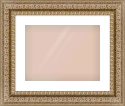 Gold Reverse Frame for 406 × 305mm artwork, with Smooth White Single Mount