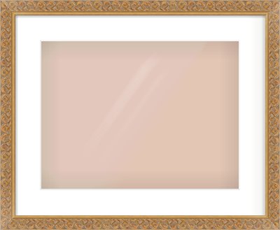 Gold Scoop Frame for 406 × 305mm artwork, with Smooth White Single Mount