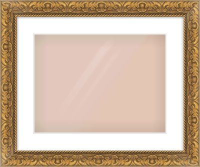 Gold Scoop Frame for 406 × 305mm artwork, with Smooth White Single Mount