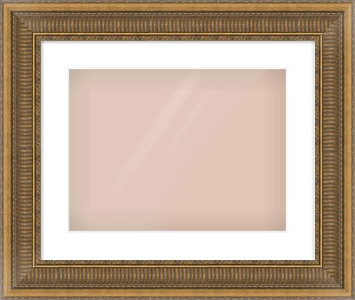 Gold Scoop Frame for 406 × 305mm artwork, with Smooth White Single Mount