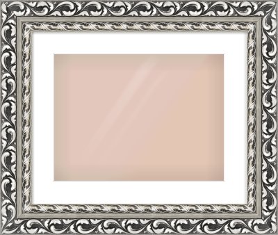 Silver Reverse Frame for 406 × 305mm artwork, with Smooth White Single Mount
