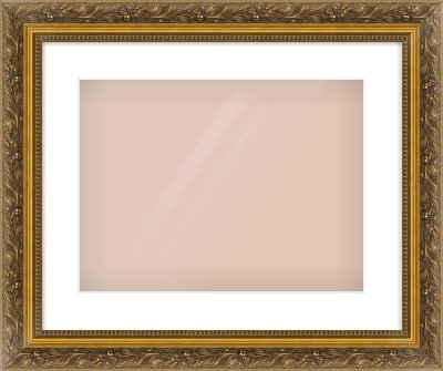 Gold Scoop Frame for 406 × 305mm artwork, with Smooth White Single Mount