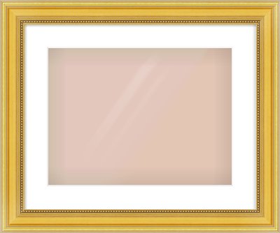 Gold Spoon Frame for 406 × 305mm artwork, with Smooth White Single Mount