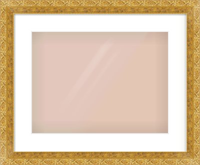 Gold Spoon Frame for 406 × 305mm artwork, with Smooth White Single Mount