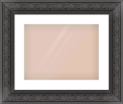 Black Spoon Frame for 406 × 305mm artwork, with Smooth White Single Mount