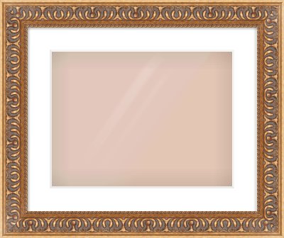Gold Reverse Frame for 406 × 305mm artwork, with Smooth White Single Mount