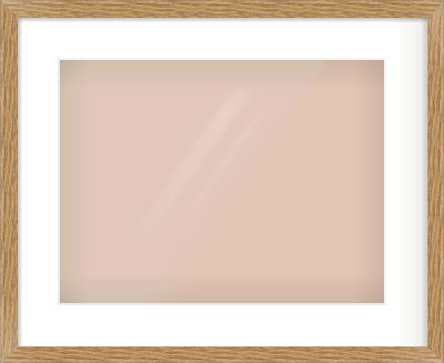 Oak Effect Flat Frame for 406 × 305mm artwork, with Smooth White Single Mount