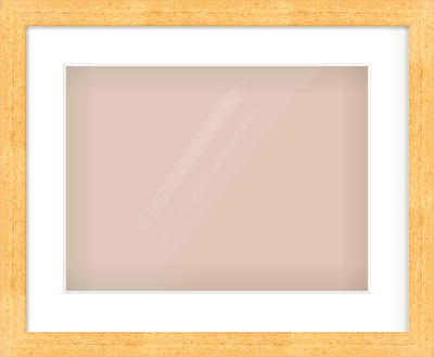 Oak Effect Flat Frame for 406 × 305mm artwork, with Smooth White Single Mount
