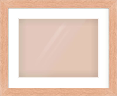 Oak Effect Flat Frame for 406 × 305mm artwork, with Smooth White Single Mount
